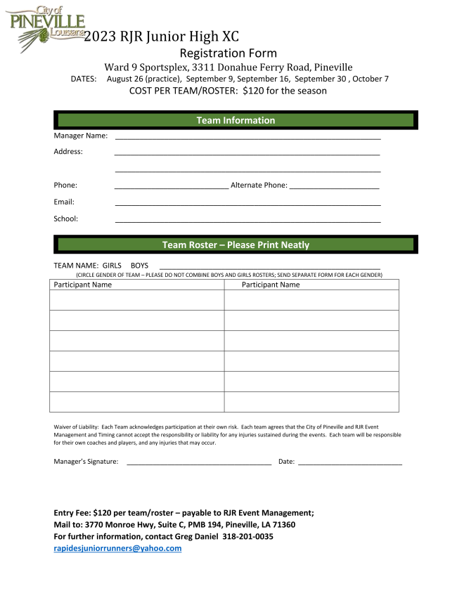 2023 Rapides Jr Runners Entry Form
conta.cc/3K07AY8