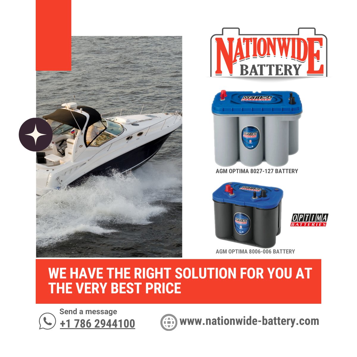 The BLUETOP® battery is a high performance AGM with exceptional operating time and more recharges than traditional batteries. 

If you need advice on the best marine #battery or need last-minute battery replacement, contact us at 📞+1-954-527-4640

#OptimaBattery #HighPerformance