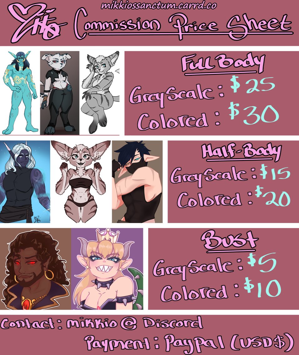 ArtMikkio's tweet photo. SUMMER COMMISSIONS! 
Bust to Full-Body colors, AND $10 SALE on my original profile picture options! 

Due to emergencies with my cat, all funds made will be going towards her medical bills. Thank you for everyone whose supported me thus far! https://t.co/DFILHG6fkS