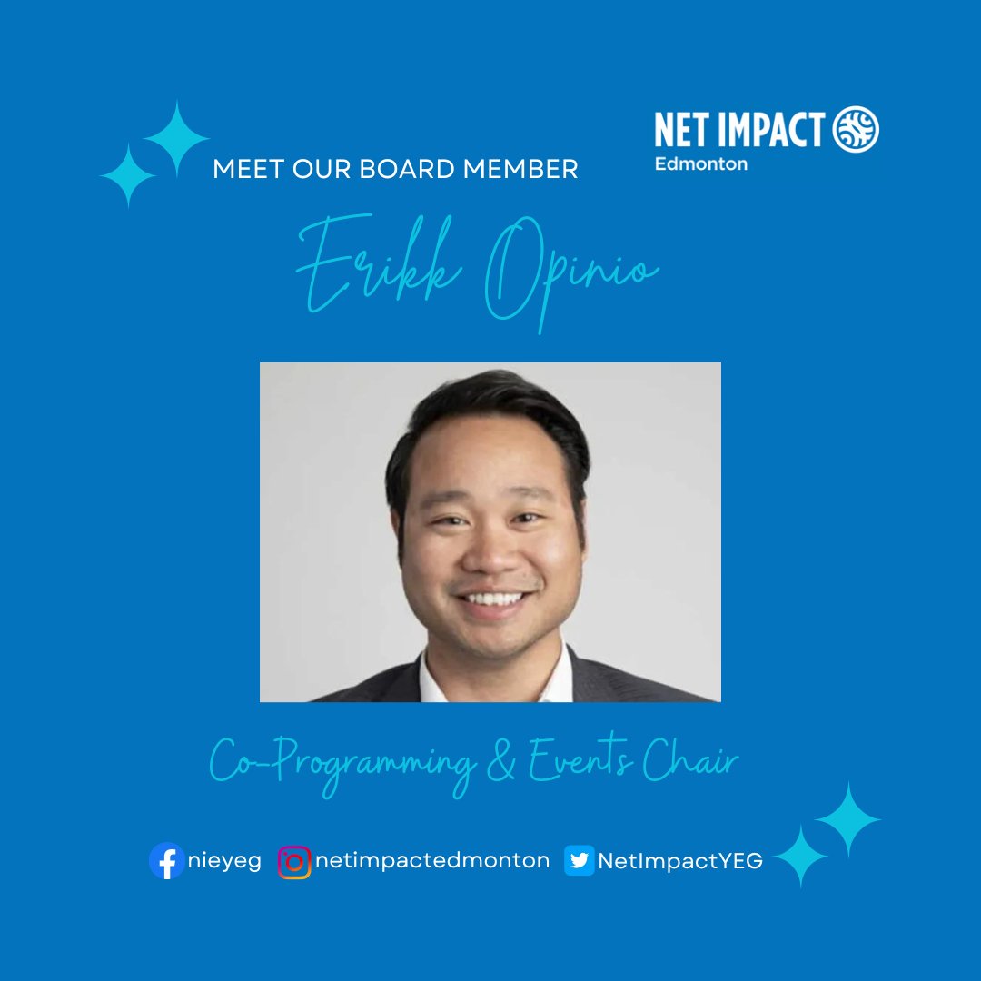 🔆Another #WelcomeWednesday post to introduce our 2023-2024 board members in the coming weeks🔆

Here's what Erikk had to say about his #role with #NIE - “I operationalize the events and with their successful execution, our organization is able to empower its members.”