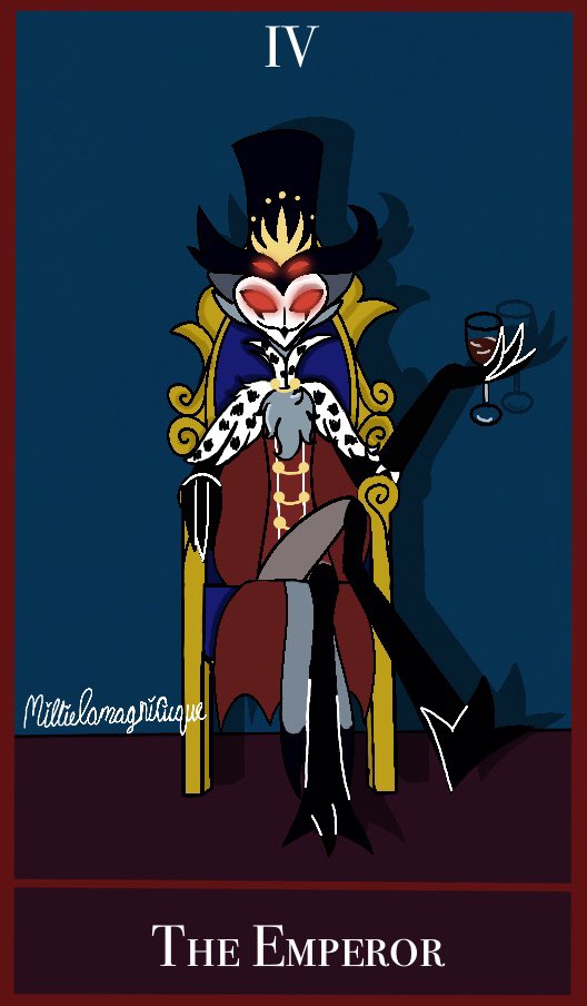 The Emperor Tarot card, Helluva Boss themed.

#stolas #HelluvaBoss