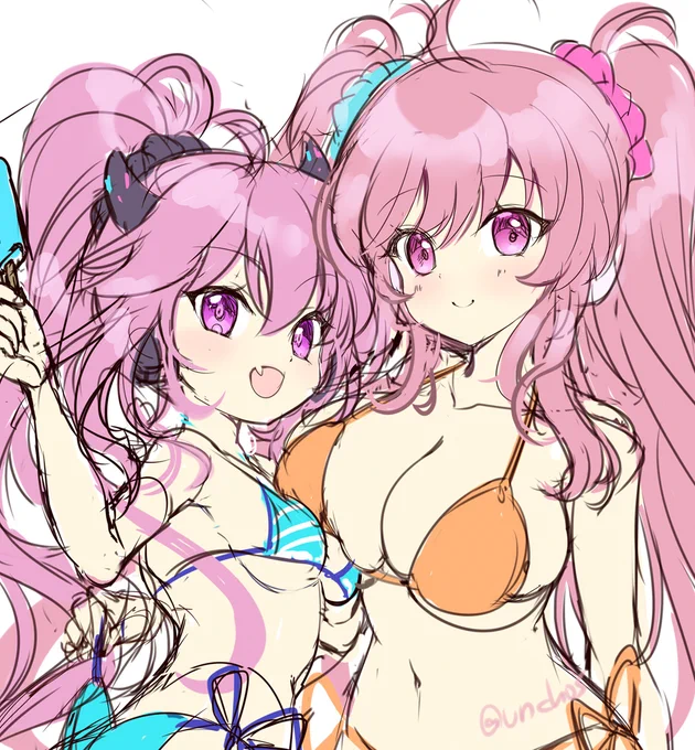 コミケ用にレイシスチャンとグレイスの水着絵!