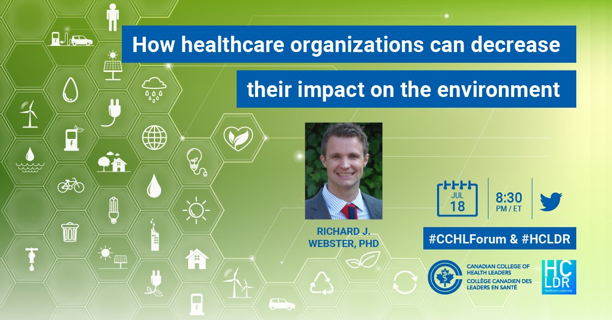 Join #CCHLForum author Richard Webster @CO2strategist of @CHEO Research Institute tomorrow - July 18th - 8:30 PM ET for a tweetchat on #GreenHealthcare #ClimateImpact #ClimateAction - Learn/share your experiences with the #HCLDR and #CCHLeaders 🍃 bit.ly/hmf-tweetchat-…