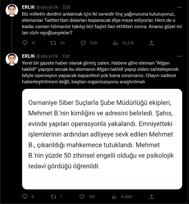 teyakkuzhaber's tweet photo. Erlik, Solcu Gazete'nin "Afganistan uyruklu sapık" haberini kanıtlarıyla yalanladı. https://t.co/ce6KeeAlB2