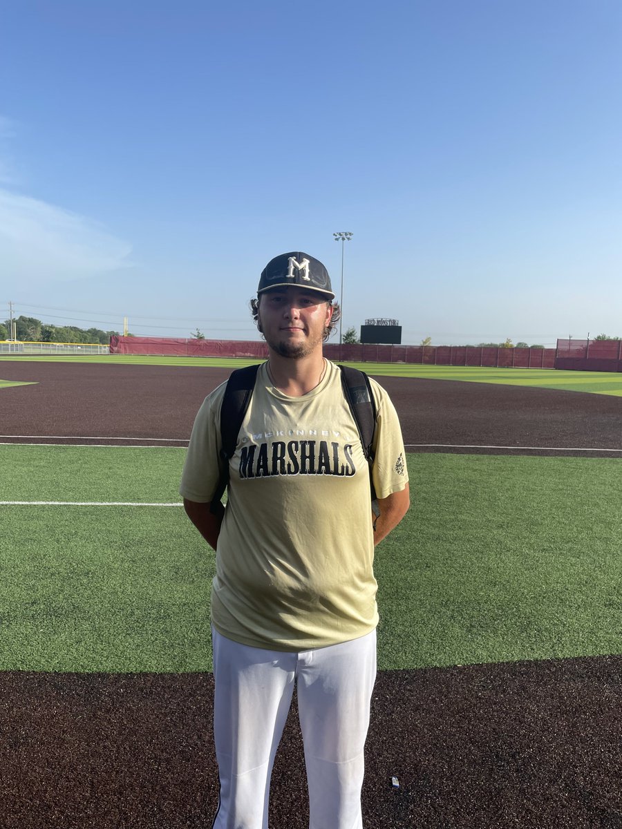 FiveToolCollege's tweet image. F: Dubs Collegiate 2, McKinneu Marshalls Collegiate Gold 0
PoG: @Blakevice_ 2-3, 2B, 2 RBI
Pitcher: @alex_ardemagni 6 IP, 9K, 4H, 0R
Notable: @jj_young2 2-3, 2B, RBI

#FiveToolCollegeNTX