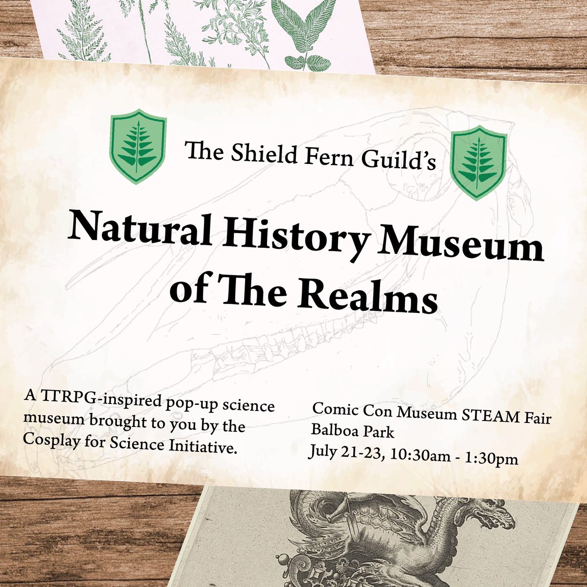 Calling all # SDCC2023 adventurers! Visit our pop-up museum where natural history meets fantasy! Part of the <a href="/IfThenSheCan/">If/Then</a> STEAM Fair at the <a href="/ComicConMuseum/">Comic-Con Museum</a>! Free shuttle available from the convention center to Balboa Park!