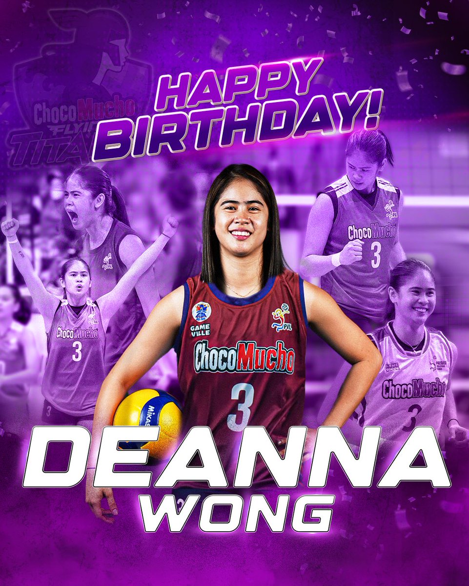 CMFlyingTitans's tweet photo. Happy Birthday to one of Choco Mucho’s clever setters, Deanna Wong! @deannawongst 

Your remarkable improvement this conference is inspiring, your dedication and hard work have paid off!

#ChocoMucho #CMFT #TitanPride https://t.co/CzhCERsjRv