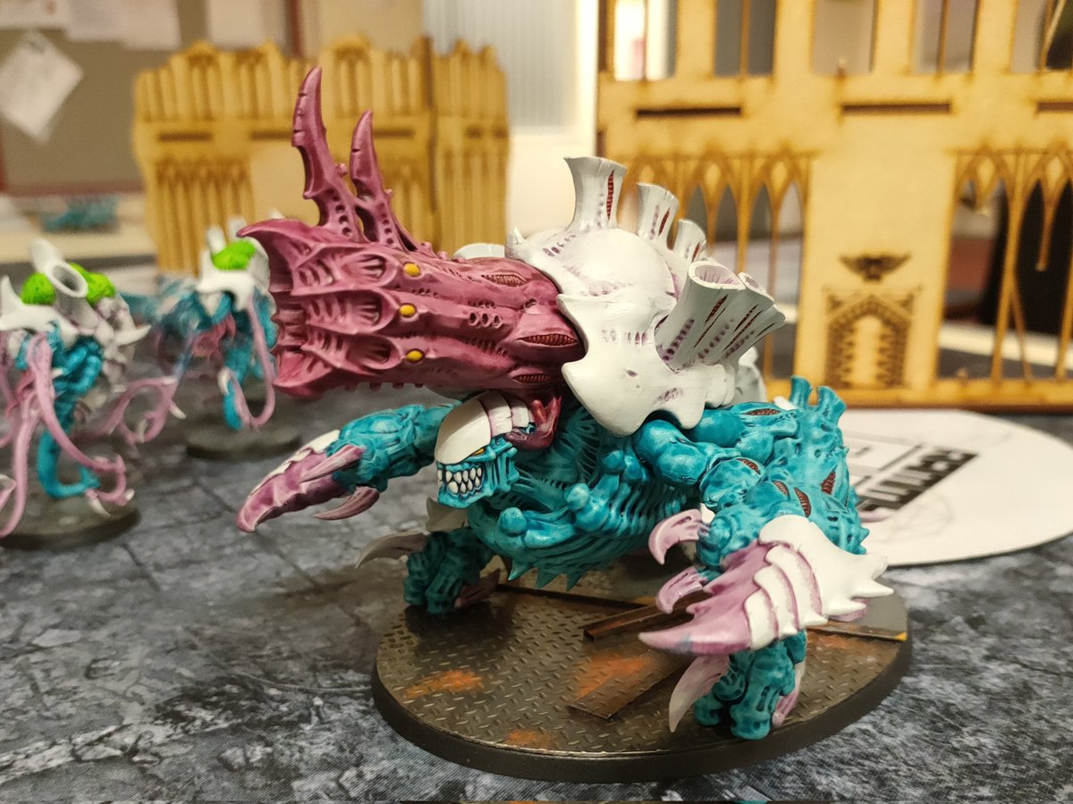 The big kahuna! My exocrine has been the star of the army in my last games of #10thedition

#new40k #paintingwarhammer #WarhammerCommunity #warcomteam <a href="/warhammer/">Warhammer Official</a> #tyranids