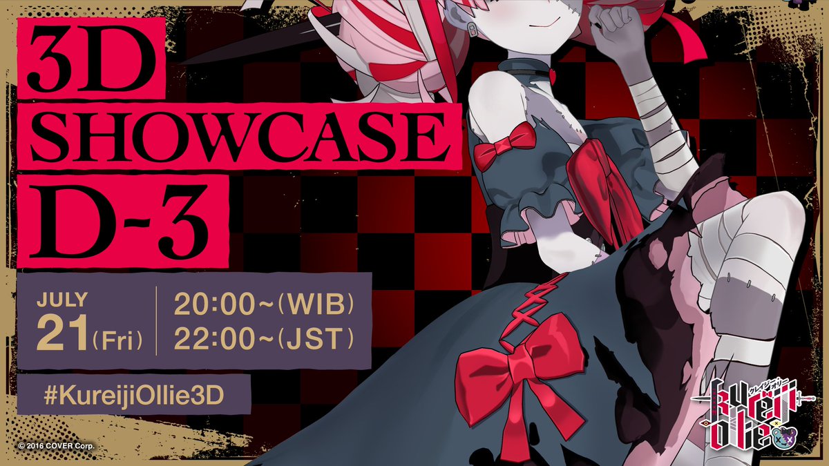OHAYOLLIE!!🔥🔥

DIDJA KNOW THAT THE SHOWCASE IS IN T-3 DAYS?! 😱😱
IT'S HAPPENING ON:
‼️Friday (21st July) at 20:00 WIB/22:00 JST‼️
I'LL BE SURE TO BREAK A LEG (or limbs??) SO PLEASE COME AND USE THE #KureijiOllie3D HASHTAG!!🙏💕