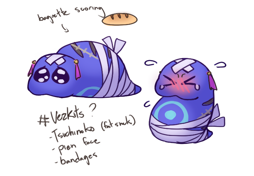 mooncel000's tweet photo. watched the guerilla vod late my idea for the vezkits is a pien tsuchinoko 🥺
#VezKits #zalillust (retoast bc mistag... orz) https://t.co/bnRx4NI3Oa