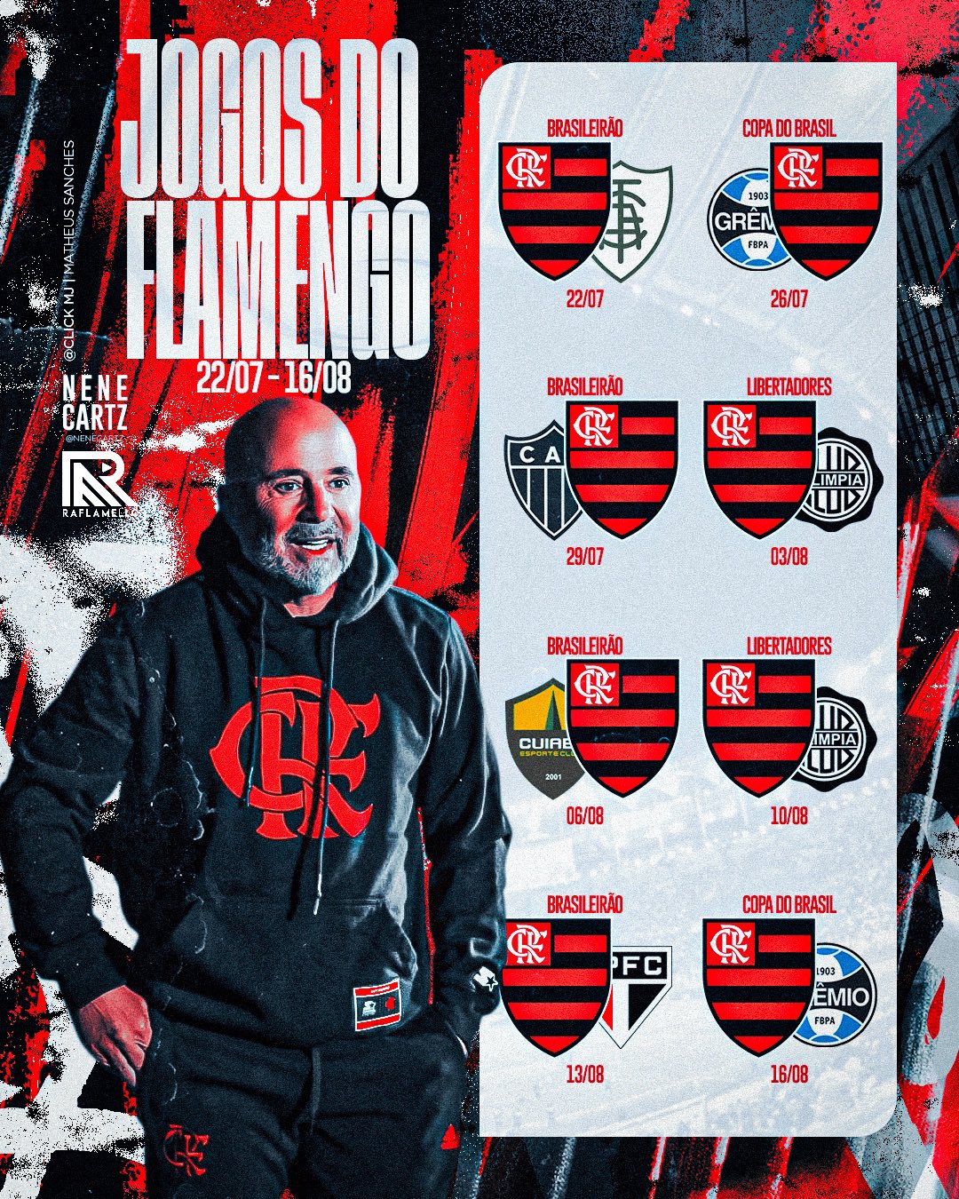 RaFla Mello on X: Os próximos 18 jogos do Flamengo na temporada 2022:   / X