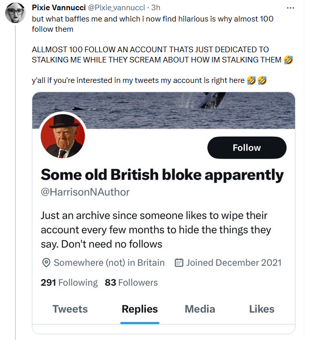 HarrisonNAuthor's tweet photo. Super weird how she keeps getting screenshots of accounts that have previously blocked her, while complaining about people doing the same to her...

Almost as if there's some hypocrisy about, eh? #hintforpixie #goodforgoose #goodforgander 

https://t.co/AfJF2HkxI1 https://t.co/tNo39zbbkv