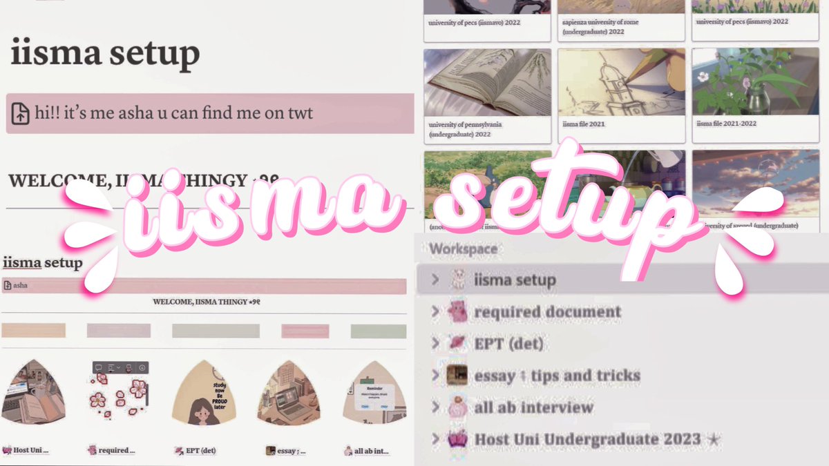 xerafinash's tweet photo. 🩰 asha iisma notion setup🌷🐇

✨ list host uni (undergraduate), essay, interview, file awardee, ept(det), required document, etc. ✨

[https://t.co/7tHCZVWw8K]

feel free to use🤩 ~ hopefully by sharing my notion it will help others https://t.co/oKNC1yElLh