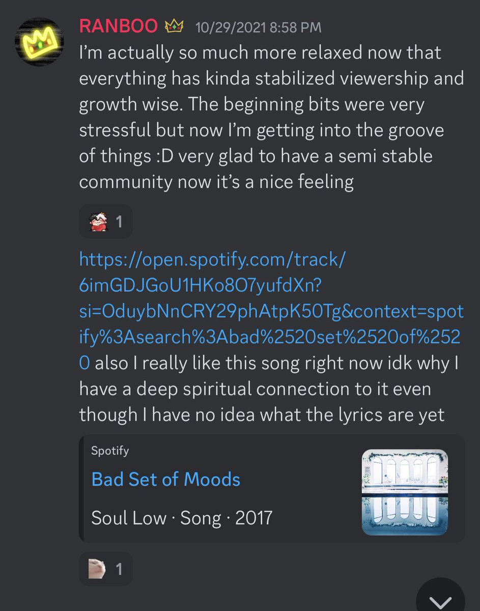 this was my top song in my spotify wrapped for 2021 and 2022 purely because ranboo mentioned it ONE time in ranmail and i liked it https://t.co/KFqybfXf72