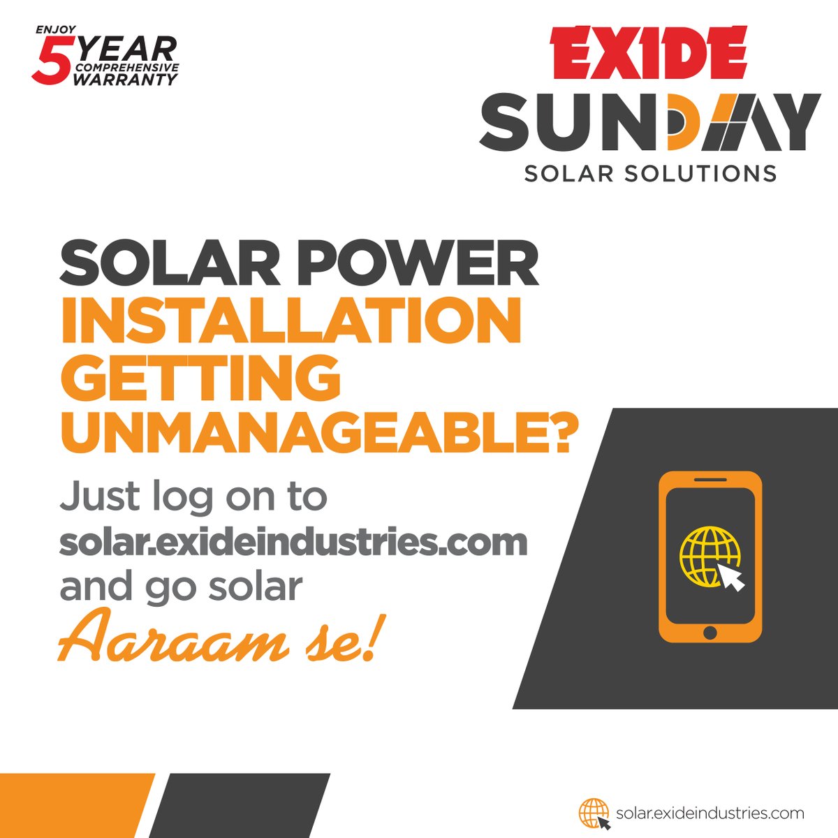 Exide Sunday has solutions for all your solar problems. Just log on to our website, fill in your details and our industry experts will do the rest.
#Exide #SustainableEnergy #SundayLiving #ExideSolar