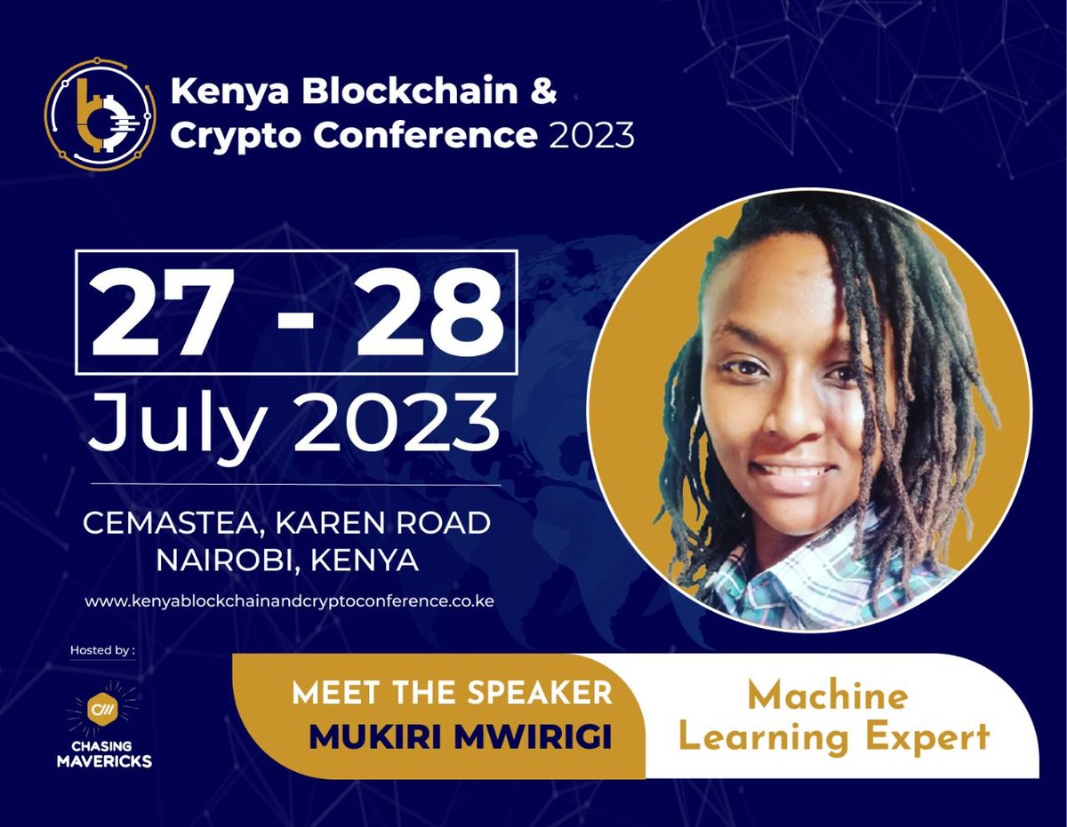 Exciting News! 📢🚀 🥳Introducing Mukiri Mwirigi, our esteemed speaker at  the Kenya Blockchain and Crypto Conference 2023!🥳 Mukiri is a business  engineer with expertise in both business and machine learning engineering.  With