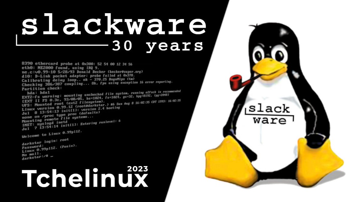 tchelinux's tweet image. Junte-se a nós nesta quarta dia 19/7 a partir das 20h para uma Live em comemoração aos 30 anos do Slackware com a presença de amigos pra lá de especiais! youtube.com/live/Yftv1-R_a…