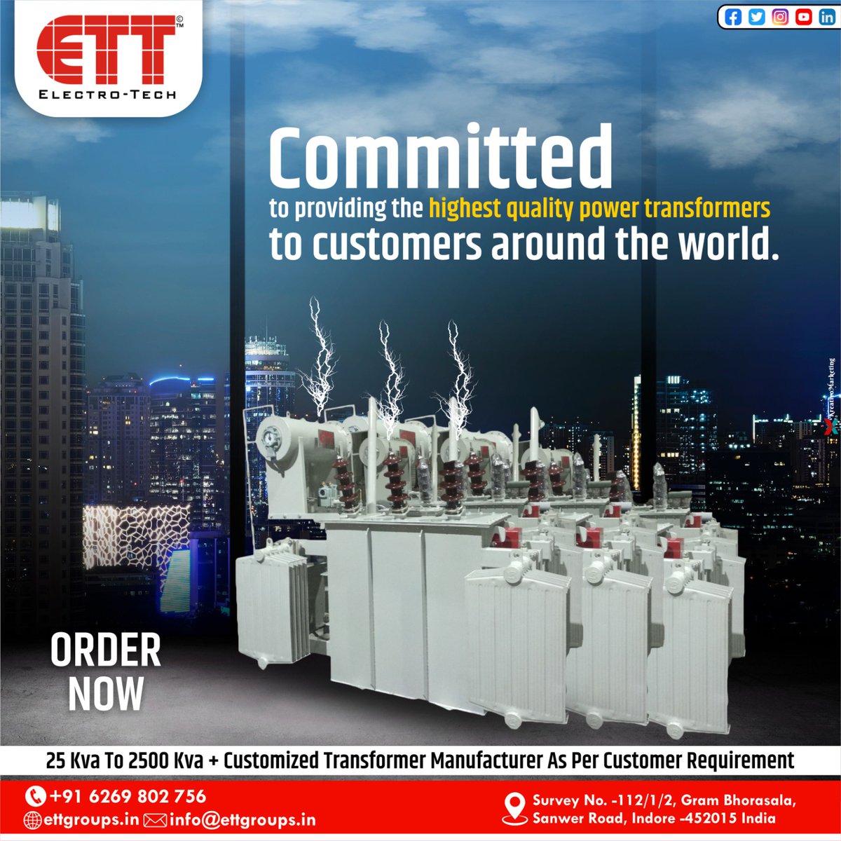 ElectroTechTra1's tweet image. ETT: Empowering the World with Unmatched Quality Power Transformers. Order Now for a Transcendent Energy Experience

ettgroups.in
contact now :- 6269802756
#ELECTROTECH #MPEBIndore #MSEDCL #grid
#powertransformer #technology
#power #powerdistribution
#customtransformer