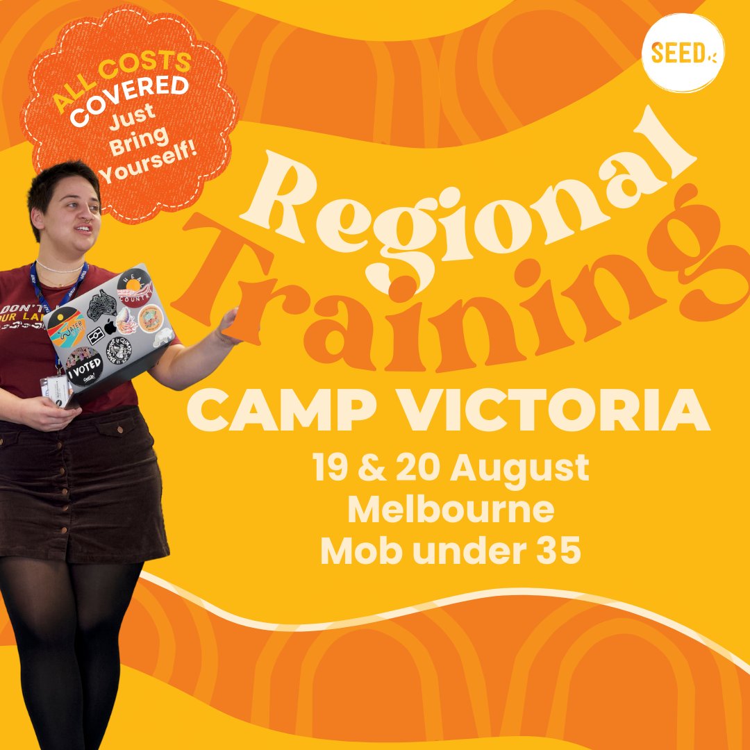 Young, Blak, Deadly and in Victoria?? Come along to our second regional training camp of the year. Head here to sign up 👉👉👉seedmob.org.au/regional_train…