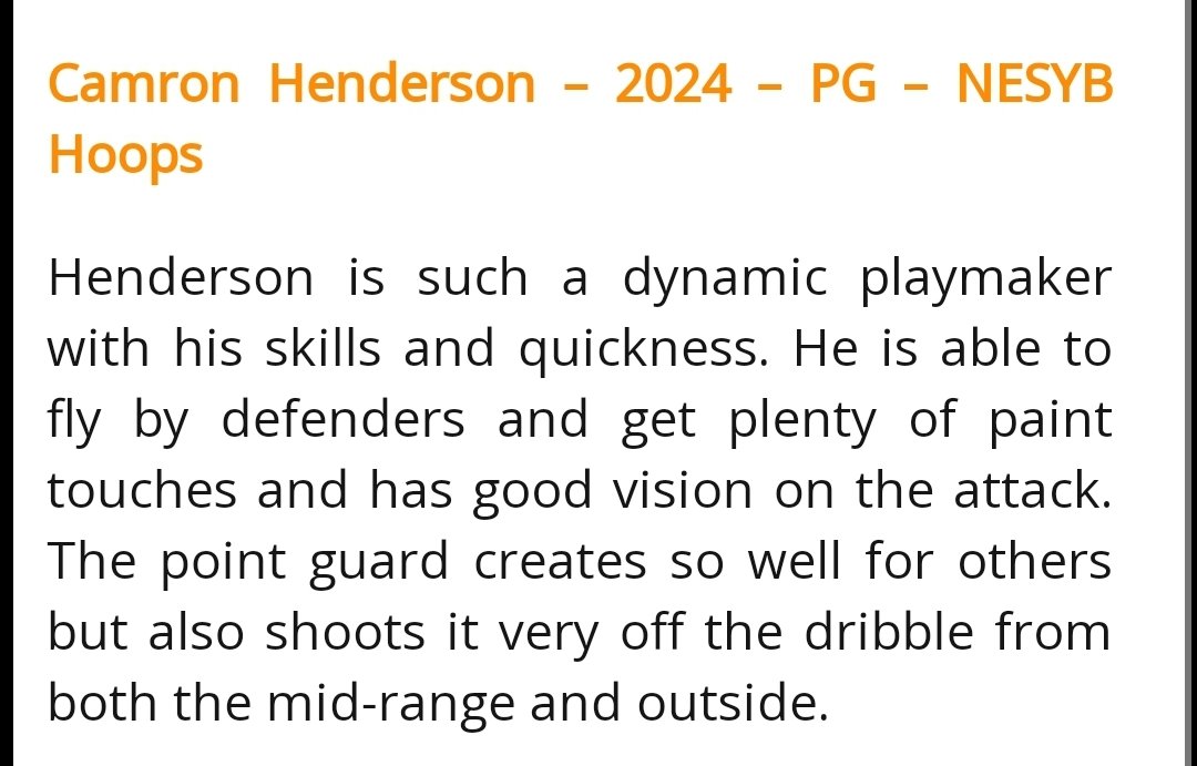 NESYB Hoops 🏀 (@nesyb_club) on Twitter photo "Dynamic playmaker"👊🏼🔥
<a href="/_CamHenderson/">Camron Henderson</a> was impressive again this past weekend at <a href="/ny2lasports/">NY2LA SPORTS</a>
#TheFinalChapter2K23👏🏼👏🏼👏🏼
<a href="/nesybcoach/">Vern</a> <a href="/EastSideBBB/">Eastside Basketball</a> <a href="/Gibbs_Dan_/">Dan Gibbs</a> <a href="/Evan_Flood/">Evan Flood</a> <a href="/PrepHoops_WI/">Prep Hoops Wisconsin</a> "Dynamic playmaker"👊🏼🔥
<a href="/_CamHenderson/">Camron Henderson</a> was impressive again this past weekend at <a href="/ny2lasports/">NY2LA SPORTS</a>
#TheFinalChapter2K23👏🏼👏🏼👏🏼
<a href="/nesybcoach/">Vern</a> <a href="/EastSideBBB/">Eastside Basketball</a> <a href="/Gibbs_Dan_/">Dan Gibbs</a> <a href="/Evan_Flood/">Evan Flood</a> <a href="/PrepHoops_WI/">Prep Hoops Wisconsin</a>
