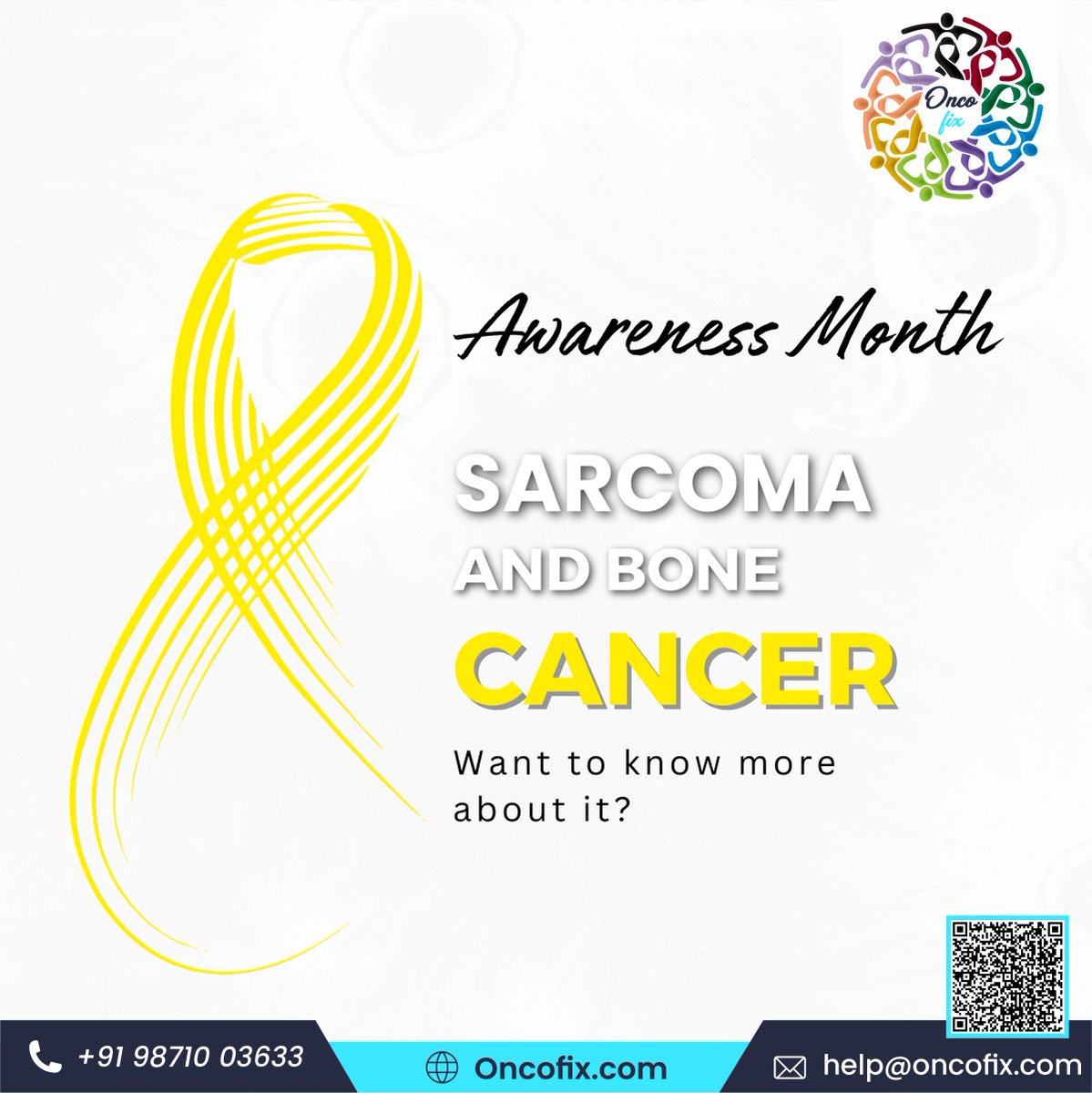 oncofix_'s tweet photo. 🎗️ July is Sarcoma and Bone Cancer Awareness Month! 🦴

Connect Us:-
Mail:- help@oncofix.com
Call us at:- + 91 98710 03633
Visit Our Website :- https://t.co/0zBoGuaE98 
Oncofix Screening :- https://t.co/2XGUEA7Q4W

#sarcomaawareness #bonecancerawareness #oncofix #cancerawareness https://t.co/BeCkT5ccQL