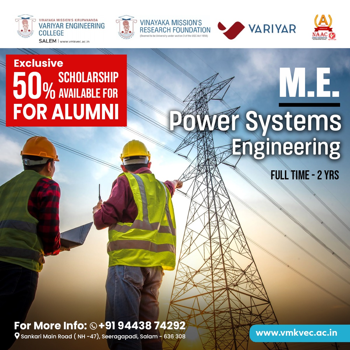 VMKVECsalem's tweet photo. Power engineering professionals are required in corporations engaged in generation, transmission and distribution of electrical power and also in companies associated with building/manufacturing electrical devices like transformers and generators. https://t.co/DymQEDpvBG