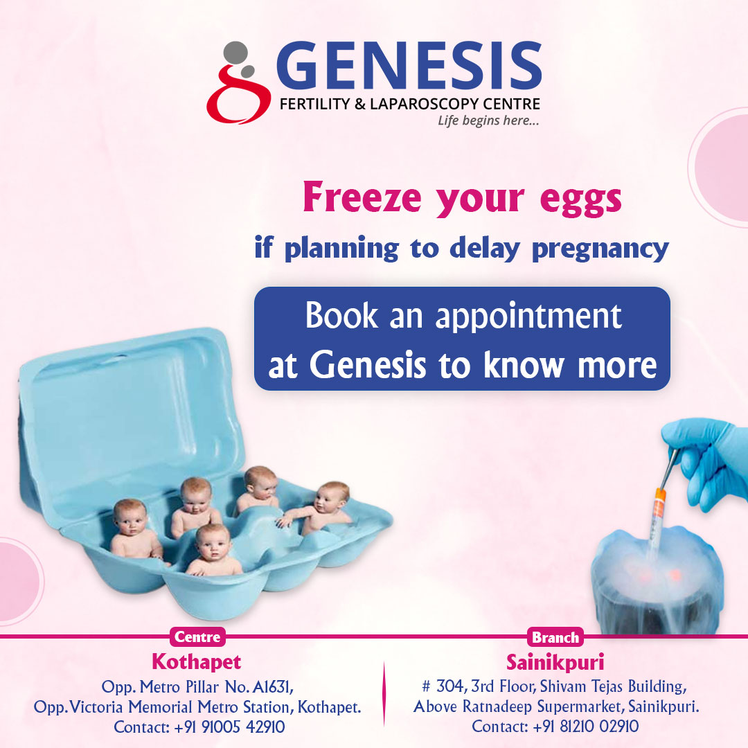 Are you thinking long-term? Egg freezing allows you to postpone pregnancy while preserving fertility. #eggfreezing #cryopreservation #socialeggfreezing #freezeeggs #oocytes #infertility #womeninfertility #infertilityawareness #ivfcentrehyderabad #Genesisfertilitycentre