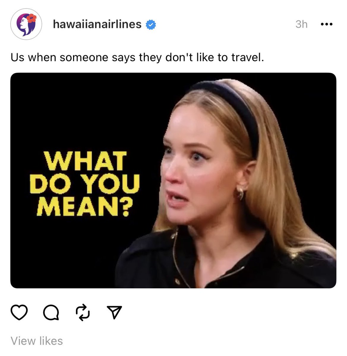 Maybe if the people running the <a href="/HawaiianAir/">Hawaiian Airlines</a> threads account were sent over to the operations side, the next six months might be less chaotic.  Or, at the very least, the flight delays and cancellations might be charming rather than infuriating.