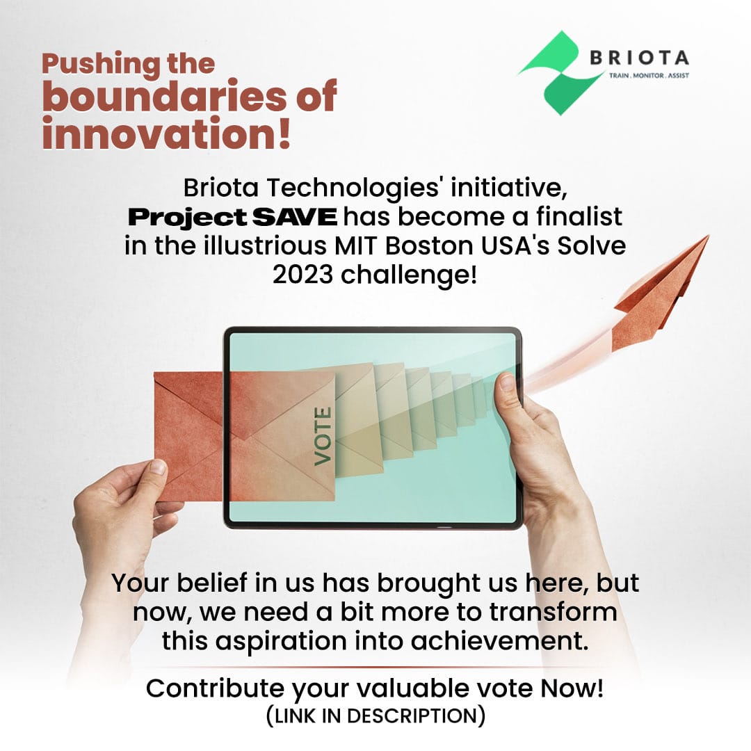 BriotaTech's tweet image. Contribute your valuable vote here 👉 solve.mit.edu/challenges/hea…. Join our cause, share the message, and let&apos;s shape the future together. 💪🌎 BriotaTechnologies #ProjectSAVE #MITBostonSolve2023