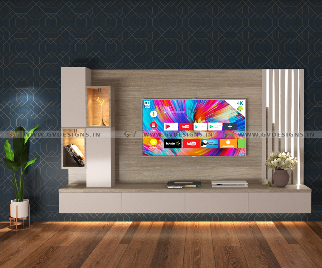 Floating TV unit that adds a modern and sleek touch. 
#gvdesigns #interiordesign #interior #interiør #tvunit #tvtable #livingroomdecor #livingroomideas #BangaloreInteriors #interiordesignbangalore #bangalorehomes  #bangaloreinteriordesigners  #bangaloreliving  #bangaloredecor
