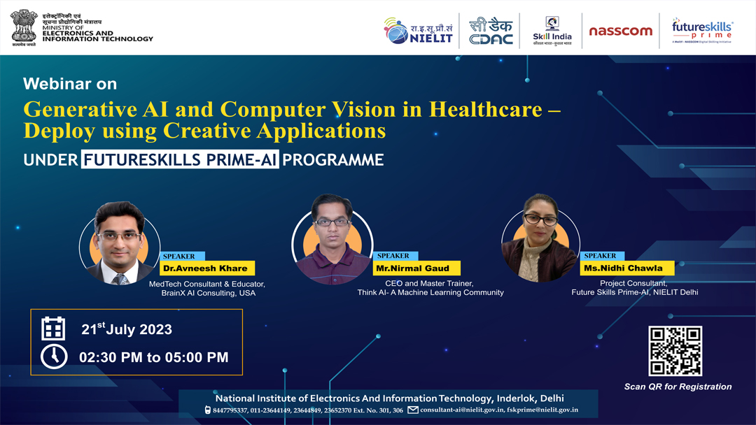 Are you Ready to Explore Promises and Possibilities of Generative #AI and Computer Vision?
Join us for the Insightful webinar on 'Generative AI and Computer Vision in Healthcare- Deploy using Creative Applications'
Register Now: forms.gle/i2VuqjdqzQFjrq…
#FutureSkillsPrime #Jobs