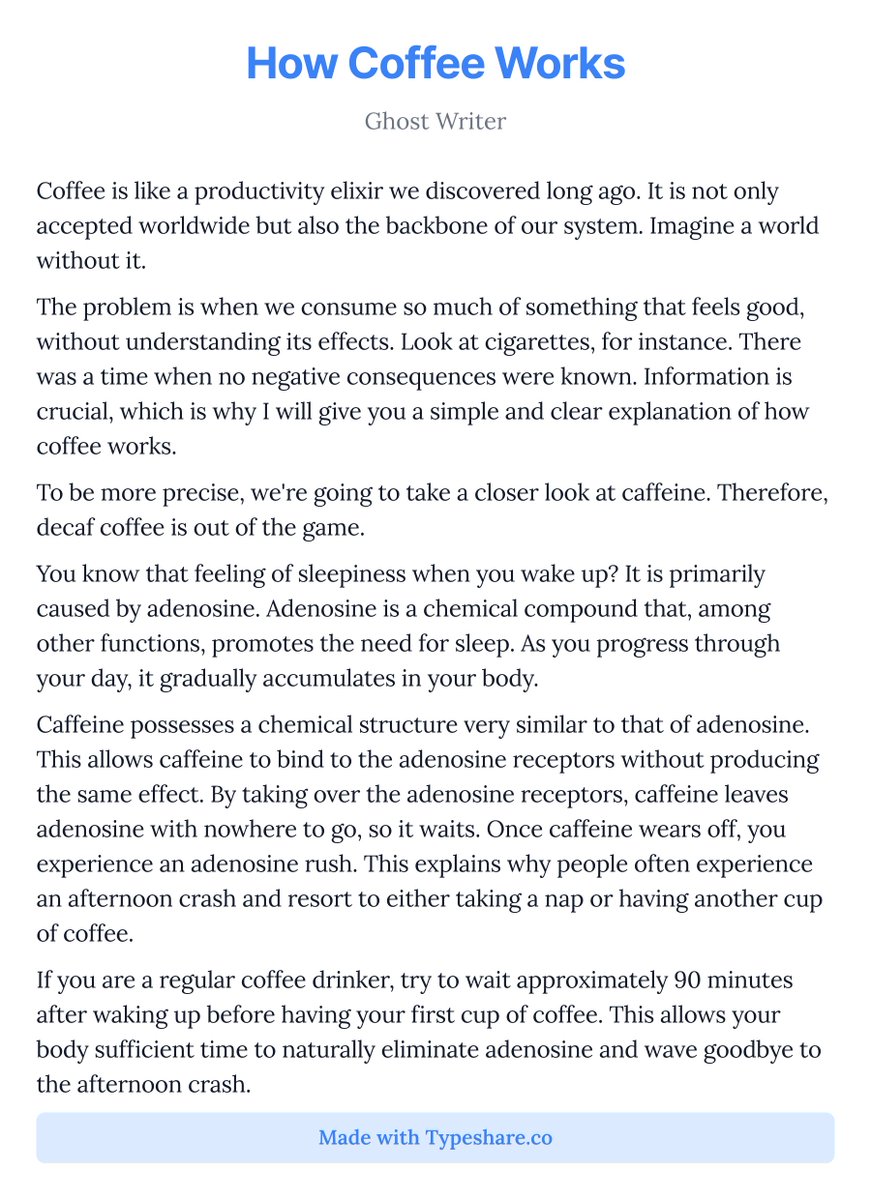 theOGWriter's tweet image. How Coffee Works - and how to use it better