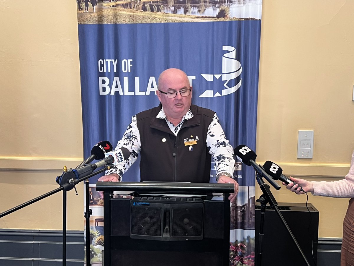 LexieGJeuniewic's tweet photo. Ballarat Mayor Des Hudson says he was “surprised” to learn this morning that the Commonwealth Games 2026 in regional Victoria were being scrapped. @abcnews https://t.co/1ILZZrQjem