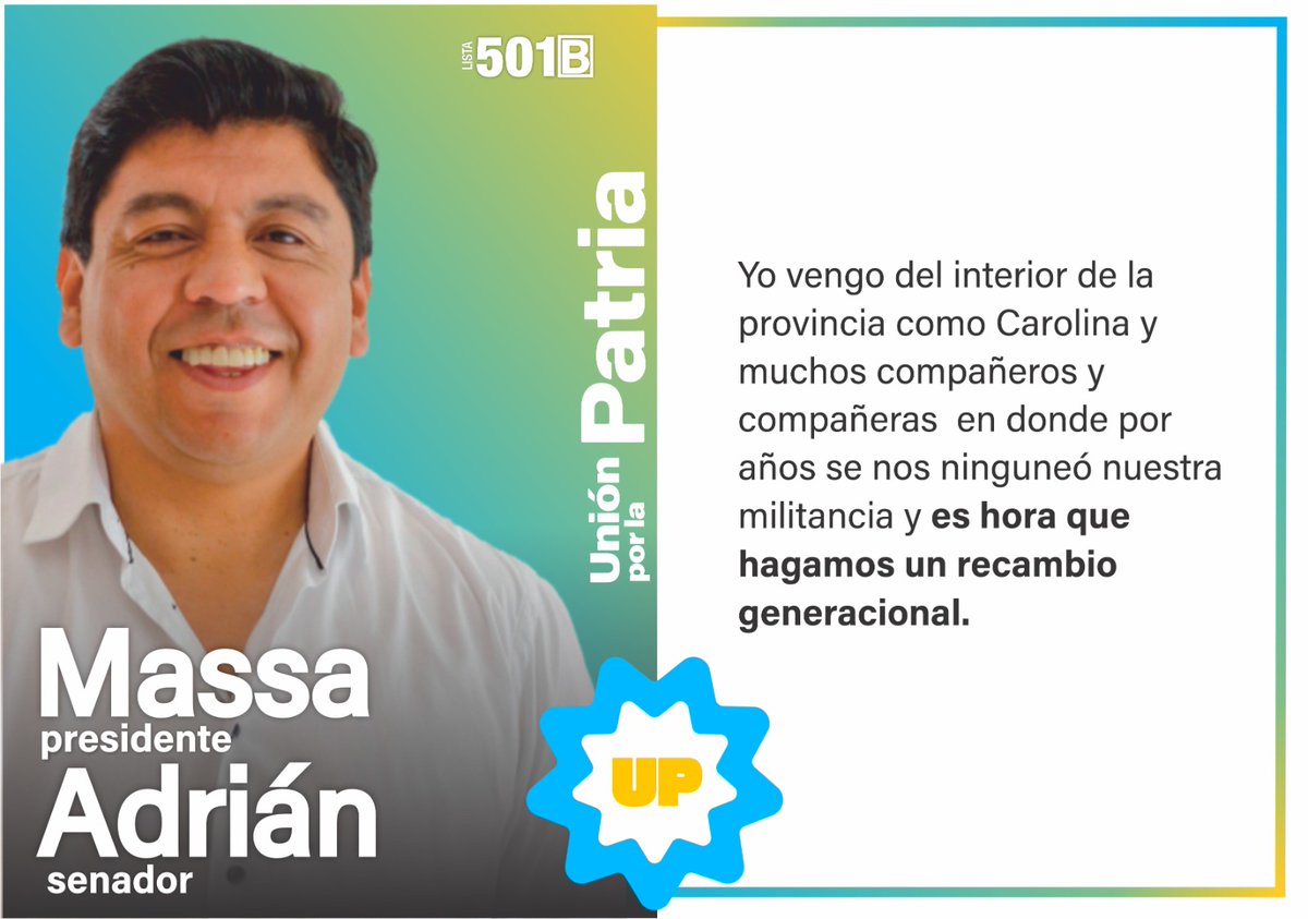 albertoolmos010's tweet photo. 🗳️ El próximo 13 de agosto, vamos a votar en defensa de nuestras familias, de nuestros vecinos, de nuestro trabajo y nuestros derechos.  
✌🏼 #AmorPorLaPatria. 🩵🇦🇷
#UnionPorLaPatria
#Jujuy 
#40AñosDeDemocracia
#CarolinaSenadora
#AdrianSenador
#GuillermoDipNacional 
#501B
#PAS023 https://t.co/6h5dtTrPti