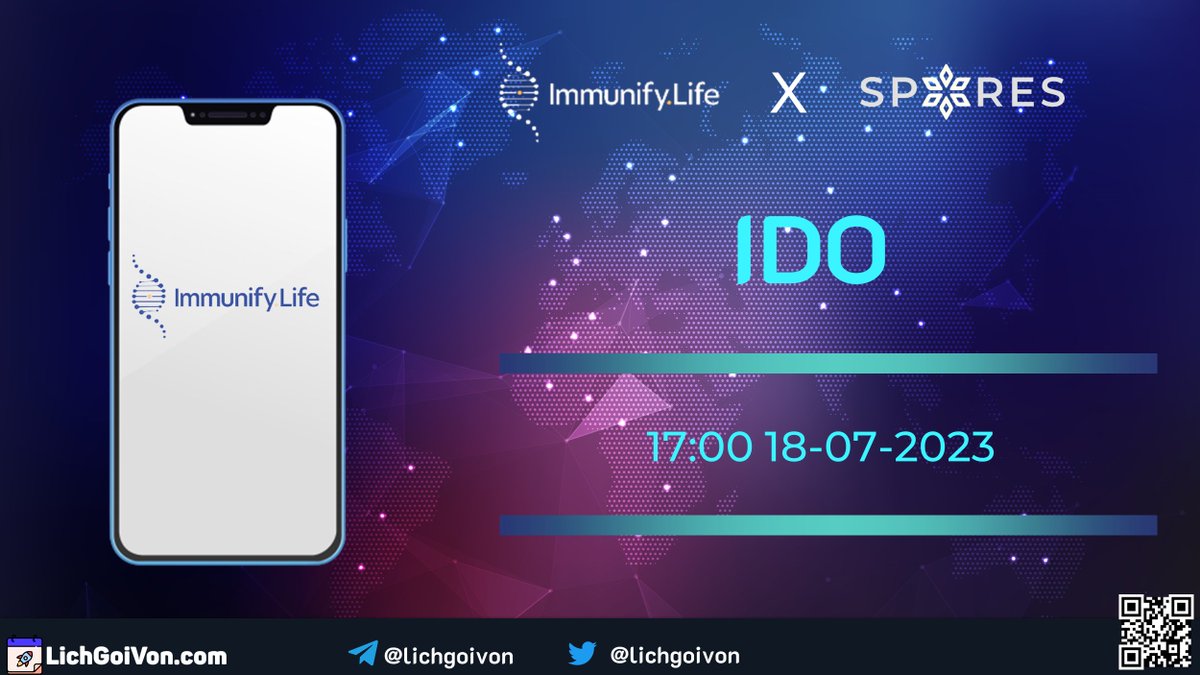 LichGoiVon's tweet image. 😍IDO sắp diễn ra😍

🚀@ImmunifyLife IDO sẽ mở bán tại @Spores_Network
 
Thời gian: 17:00, 18-07-2023

#IDO #ICO #Immunify