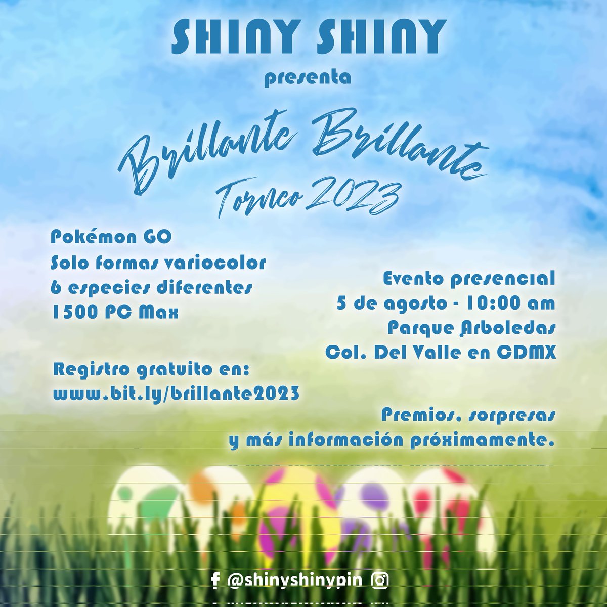 Shiny Hunter:

Celebra el 5 aniversario de <a href="/shinyshinypin/">Shiny Shiny Pin</a> y participa en el Brillante Brillante Torneo 2023 para Pokémon GO

Regístrate sin costo en bit.ly/brillante2023 

Éxito en los combates y mucho brillo en tus capturas ✨✨