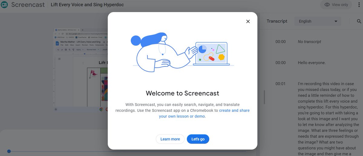 margreek's tweet photo. Reviewing student M.Ed projects built around instructional media.  Getting a look at one created by @MarthaMather with the new Screencast option built into Chromebooks. It will also transcribe and translate for you. @msvu_tech https://t.co/DZfCiQRr2p