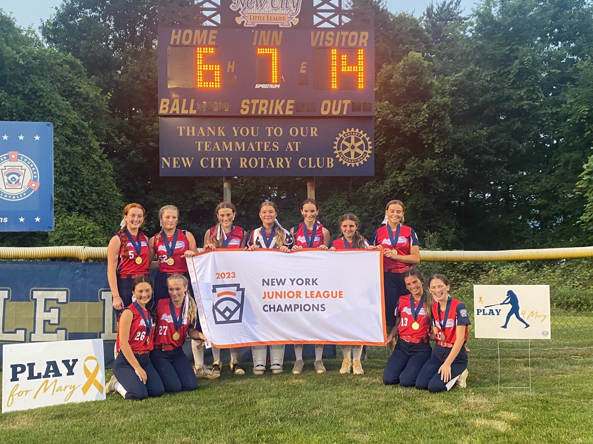 VillageRVC's tweet photo. They did it! Congratulations to the RVC Little League Juniors Softball team for winning the New York State Championship! The team will now advance to the Eastern Regionals in Orange, CT beginning on Thursday. Congratulations! #RVCStrong https://t.co/ajnQkRPpnc