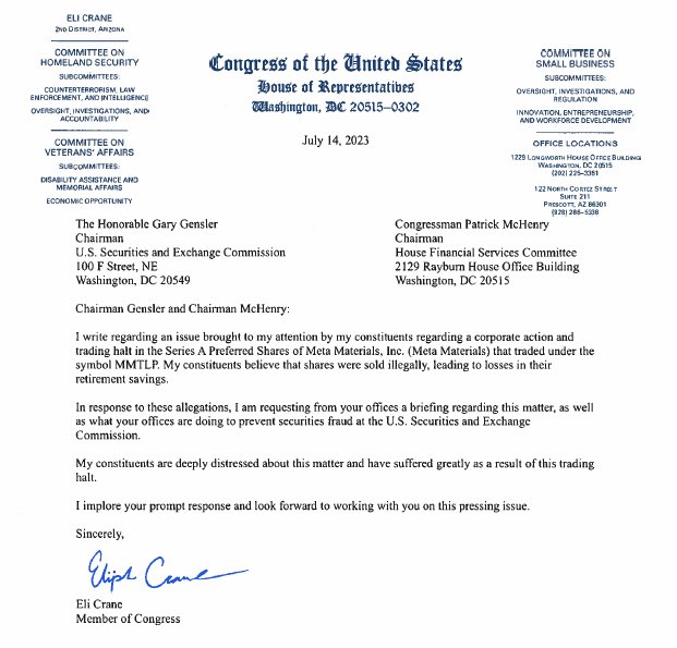 Congressional Letter to Gary Gensler regarding shares that were illegal sold ‼️

Congress member <a href="/RepEliCrane/">Rep. Eli Crane</a> request a briefing for the #MMTLP Scandal &amp; security fraud in the U.S. Securities and Exchange Commission 

Get this to 500 retweets to spread this breaking news 🚨