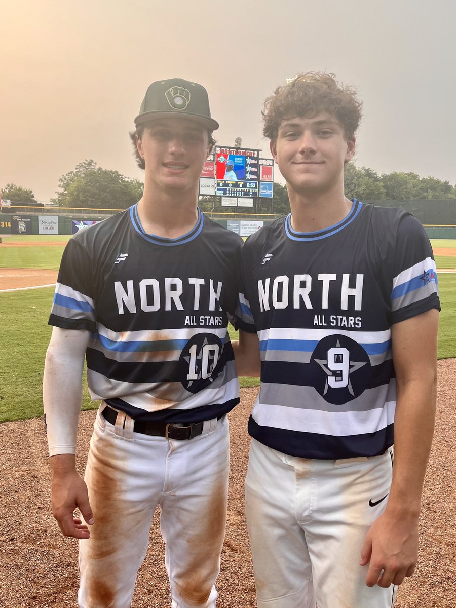 MB_Baseball's tweet photo. So proud of @JohnRobo41 and @GraphosJames competing for the North team in the AHSAA North-South All-Star Games at Riverwalk Stadium in Montgomery!!
@mbs_athletics @mtnbrookhs @mtnbrookschools 
@AHSAAUpdates https://t.co/BXsZfYvwB0