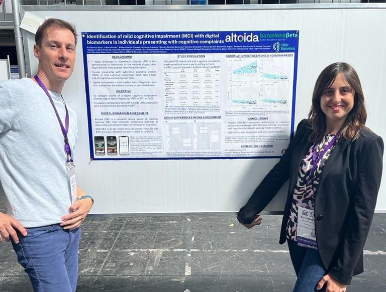 Our colleagues Emmanuel and <a href="/IulitaMf/">Florencia Iulita</a> presented their research at #AAIC2023 today! Identification of mild cognitive impairment (MCI) with #digital #biomarkers in individuals presenting with cognitive complaints. Congrats! 🙌🙌🙌🧠🧠🧠