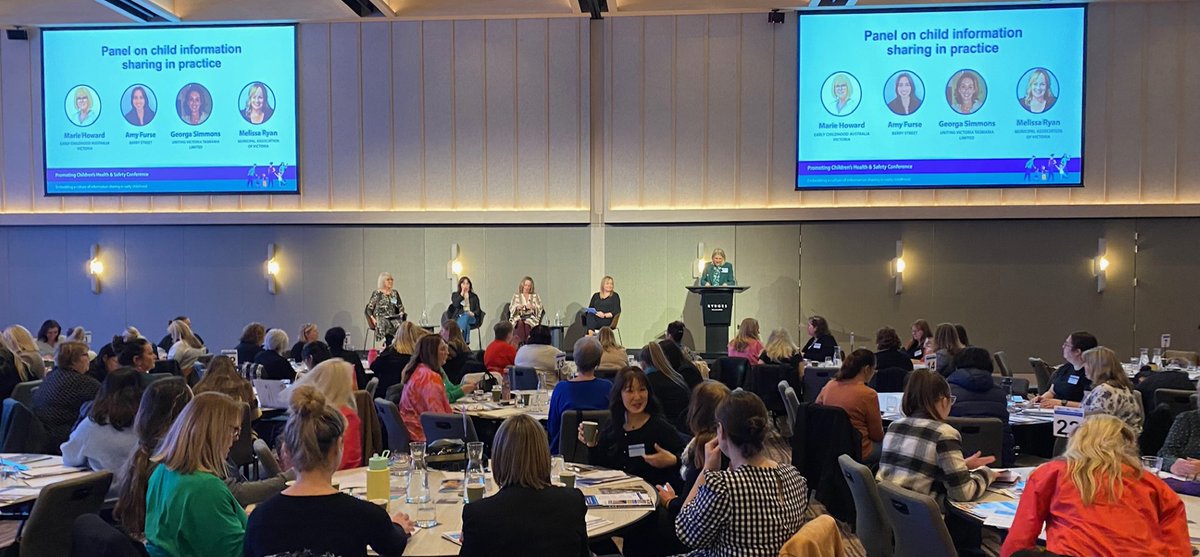 Early Childhood Australia (@earlychildaust) on Twitter photo Panel on child information sharing in practice, facilitated by Marie Howard, with:
➡️Amy Furse, <a href="/berrystreet/">Berry Street</a>
➡️Georga Simmons, @UnitingVT
➡️Melissa Ryan, @VicCouncils
Developing a culture of champions for child safety & self-care for professionals.
#ChildhoodSafetyMatters Panel on child information sharing in practice, facilitated by Marie Howard, with:
➡️Amy Furse, <a href="/berrystreet/">Berry Street</a>
➡️Georga Simmons, @UnitingVT
➡️Melissa Ryan, @VicCouncils
Developing a culture of champions for child safety & self-care for professionals.
#ChildhoodSafetyMatters