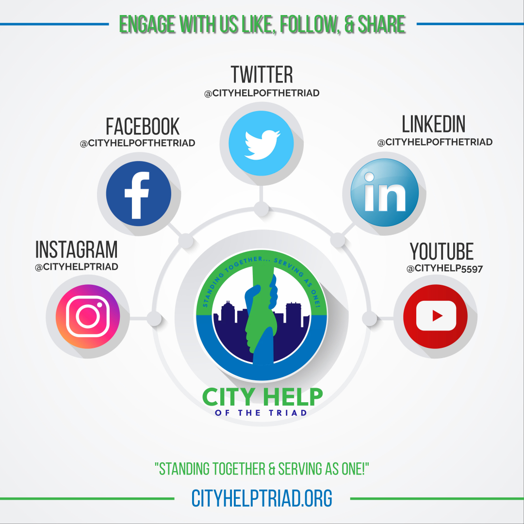 CityHelpTriad's tweet photo. Follow us on all our socials to stay informed on our efforts at Community Collaboration and Change!  Join our Community Collaboration Platform! - https://t.co/2tdIN3eZou
#StandingTogether  #ServingAsOne  #Catalysts4Change #CommunityEngagement #Volunteer https://t.co/fLhAH1Ioje