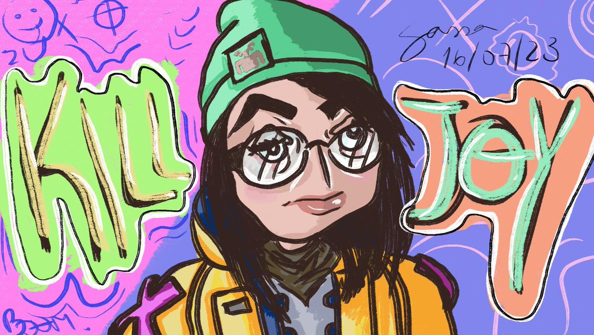 SassaArtworks's tweet photo. @lucyturnspages I did this Killjoy from Valorant piece! https://t.co/VCEcHLRhRH