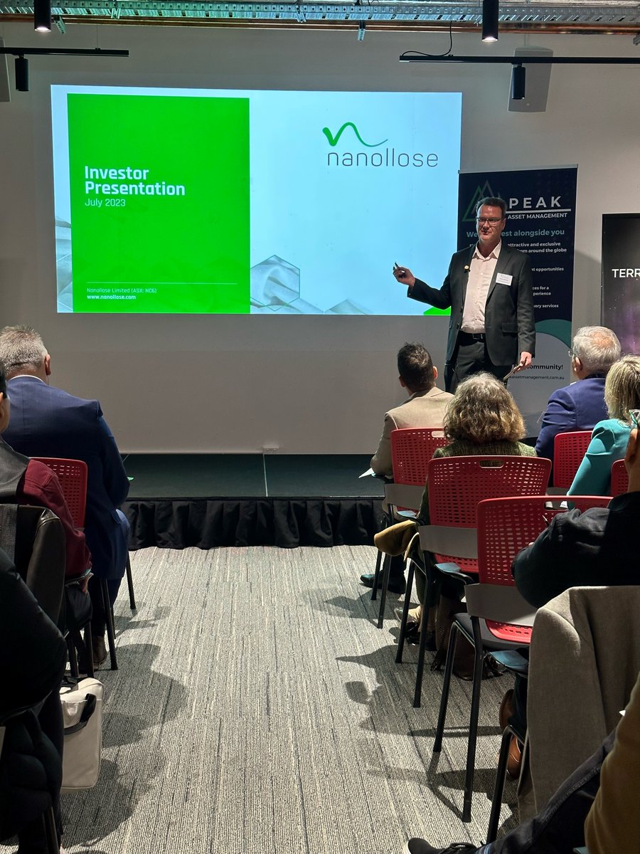 nanollose's tweet photo. ๐ธ Nanollose Non-Executive Director Winton Willesee provided a comprehensive overview of the company's business to the attendees at @PeakAsset1's Microcap Conference in Melbourne last week. #NC6 #PeakAsset #MicrocapConference #ASX https://t.co/MrlJsXImPe