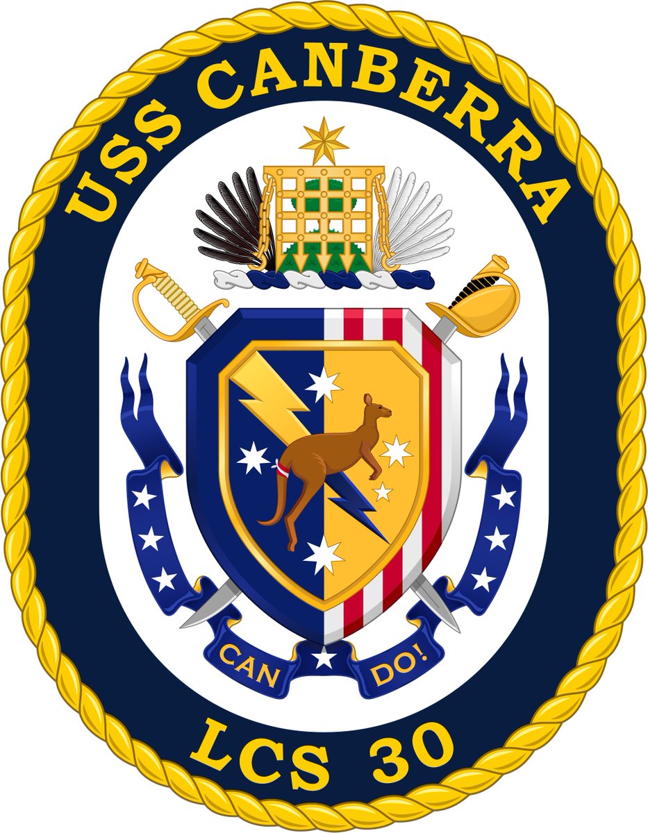 Can we talk for a moment about how completely unexpectedly excellent the USS Canberra crest is? Easily the most effort anyone has put into Canberra iconography for ages, and it's by a foreign navy. They could have put old 'Strayan visual elements here and no one would have cared.