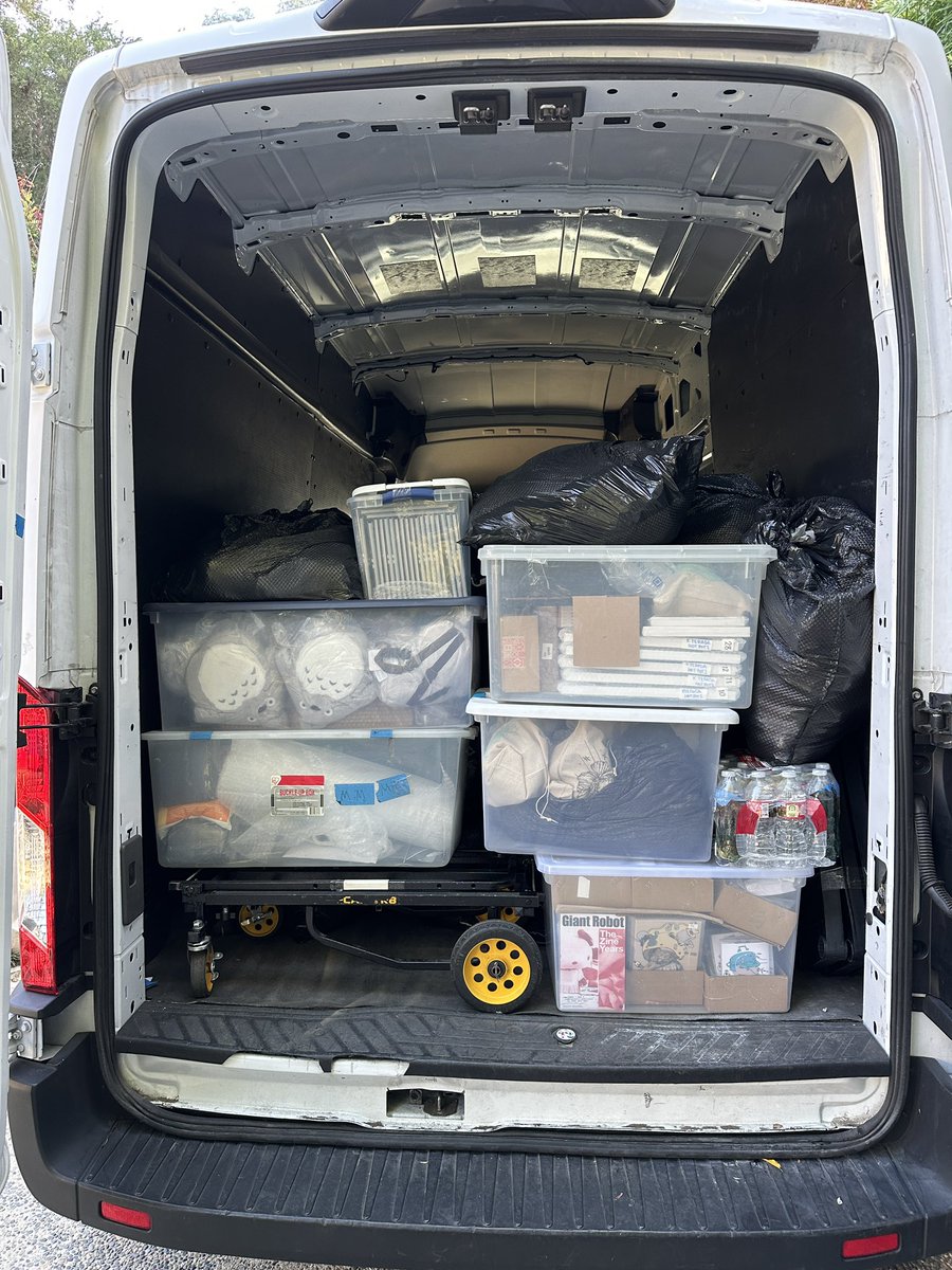 Van is packed for <a href="/comic_con/">Comic-Con International</a> and ready to go. Have a few boxes in my car too. Will be ready to head down tomorrow and start setting up the booth. <a href="/giantrobot/">Sylvester McElon McMusX</a> @giantrobotstore #giantrobot #giantrobotstore #comiccon #sdcc