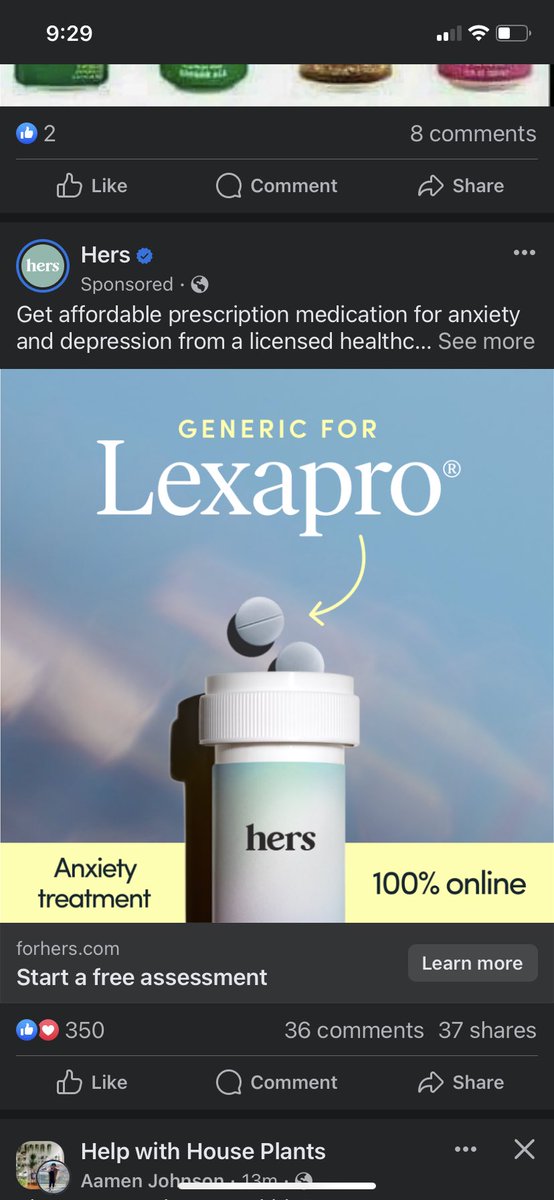 InkMyScars's tweet photo. Apparently I need Lexapro. This ad has been on ALL of my social media. 🙃 https://t.co/kocsLdJ8Bn