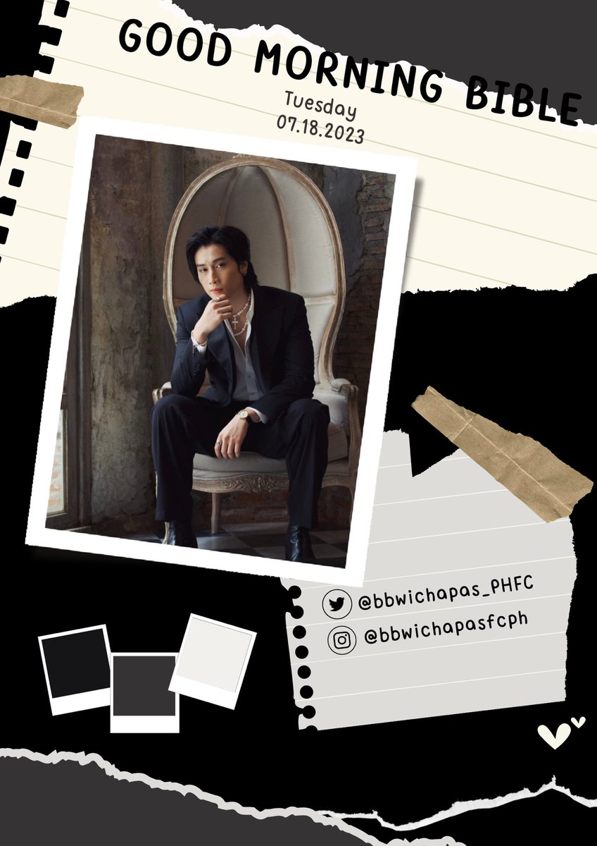 bbwichapas_PHFC's tweet photo. ʚ 𝑮𝑶𝑶𝑫𝑴𝑶𝑹𝑵𝑰𝑵𝑮 𝑩𝑰𝑩𝑳𝑬 ɞ    

  —Good Morning to all Bsumbodys and Bible! 🖤  May you have great thoughts this morning 🖤

Have a great Tuesday everyone 🖤

@biblesumett

#BibleWichapas 
 #bsumone 
#อรุณสวัสดิ์คุณวิชญ์ภาส https://t.co/PhUn8QihrA