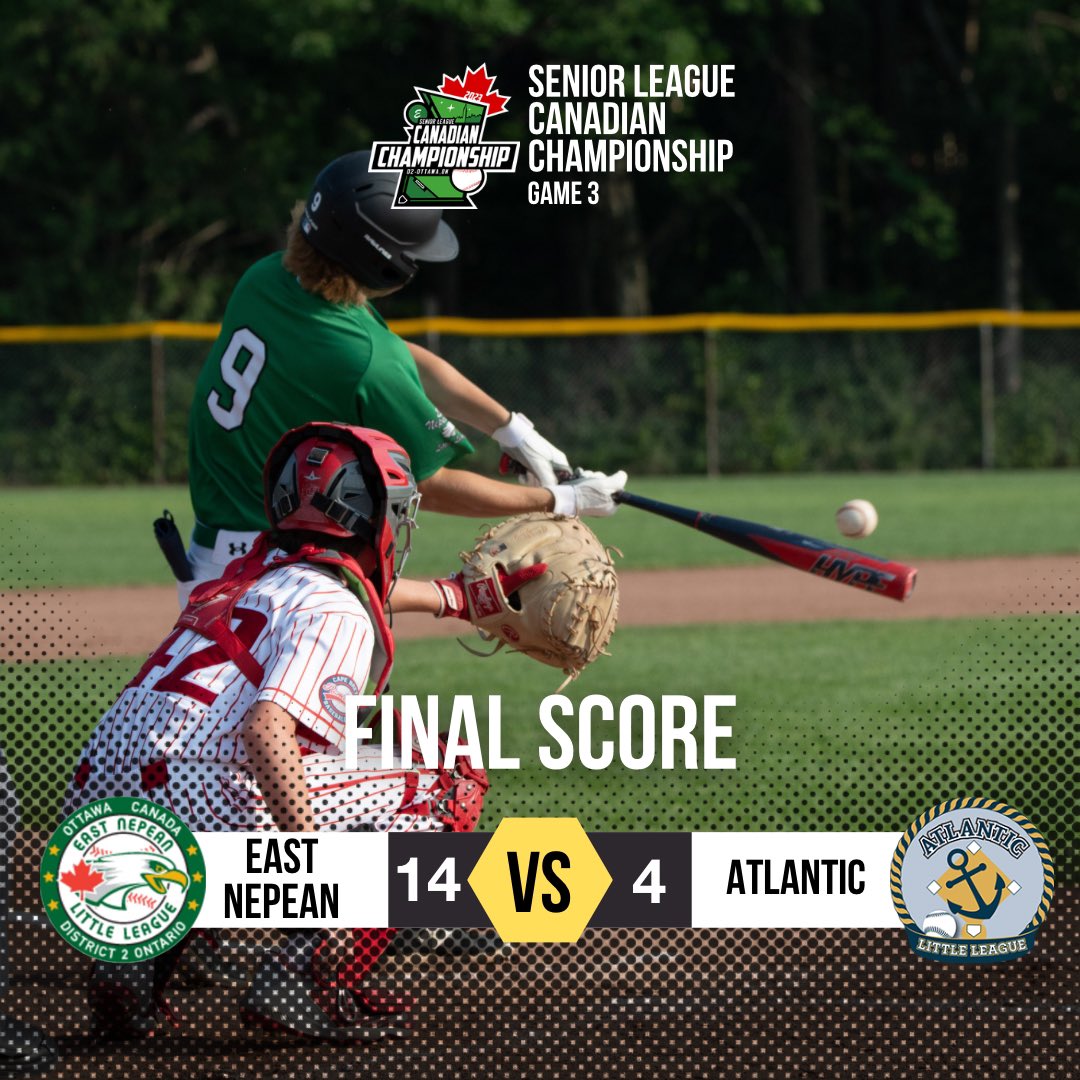 srlcanadians's tweet photo. Game 3: East Nepean defeats Team Atlantic 14-4 in the final game of Day 1.
If what we’ve seen from these opening day games is a sign of things to come, we’re all in for a treat the rest of the way. Impressive pitching, great defense, and some big hits… can’t wait for Day 2. https://t.co/fStLbnameW